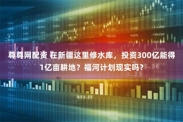 尊尊网配资 在新疆这里修水库，投资300亿能得1亿亩耕地？福河计划现实吗？